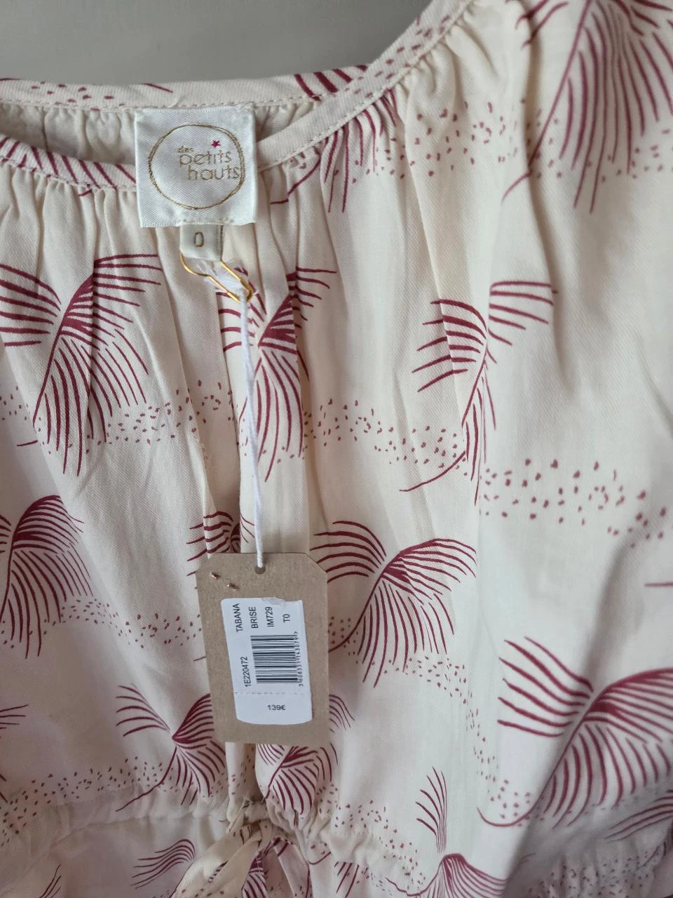 Des Petits Hauts Long Cotton Cream Dress Size XS-S new bohemian summer beach vacation – photo 5